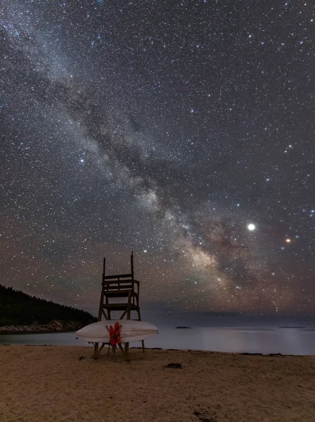 Vía Láctea Cielo Nocturno Maine — Foto de Stock