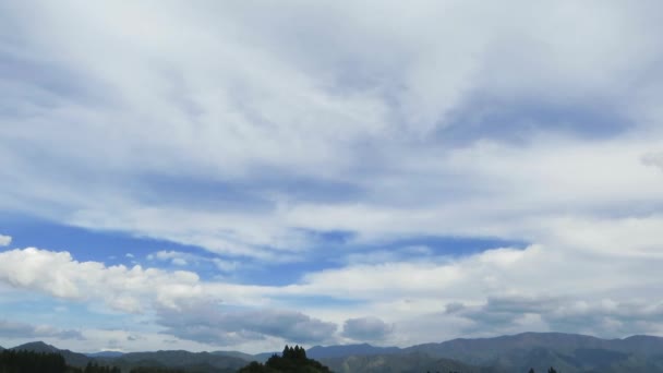 Ώρα Λήξη Μπλε Ουρανό Σύννεφα Τοπία — Αρχείο Βίντεο