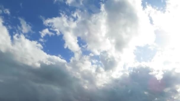 Čas Zanikla Modrá Obloha Mraky — Stock video