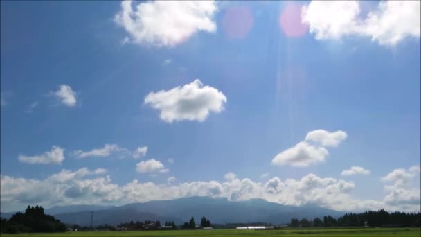 Czas Wygaśnięcia Niebieski Niebo Chmury Krajobrazy — Wideo stockowe