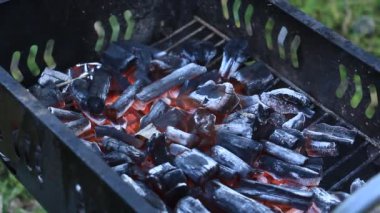 Barbekü kömür yangın duman