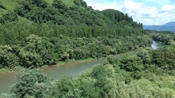 Luchtfoto Mooie Landschap Van Japan — Stockvideo