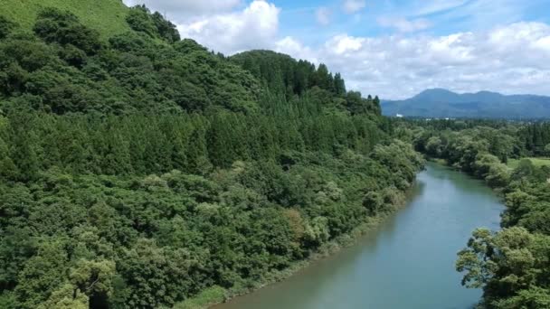 Luchtfoto Mooie Landschap Van Japan — Stockvideo