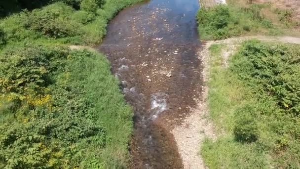 Vidéo Aérienne Japonais Nature Rivière Paysage Vue Aérienne — Video