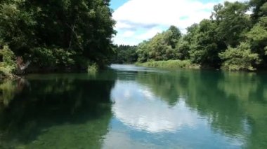 Havadan görünümü Japonya doğa nehir mavi gökyüzü manzara