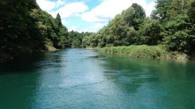 Havadan görünümü Japonya doğa nehir mavi gökyüzü manzara