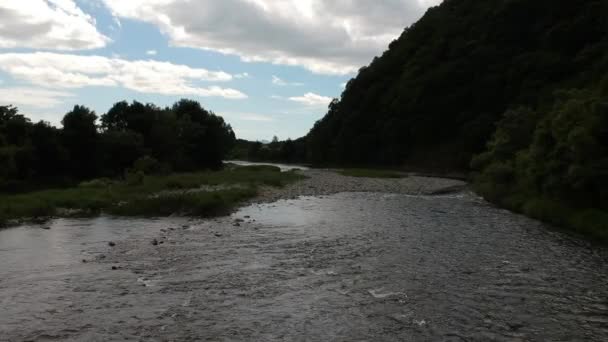 Vista Aerea Giappone Natura Fiume Blu Cielo Paesaggio — Video Stock