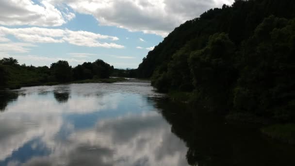Vista Aérea Japón Naturaleza Río Azul Cielo Paisaje — Vídeo de stock