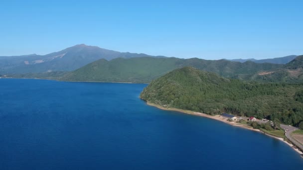 Vista Aérea Lago Japonês Tazawako — Vídeo de Stock