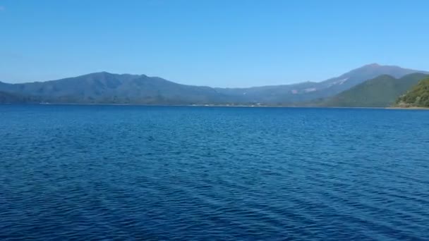Widok Lotu Ptaka Japoński Jezioro Tazawako — Wideo stockowe