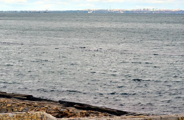 Vista Della Costa Del Mar Nero Autunno Tranquillità — Foto Stock