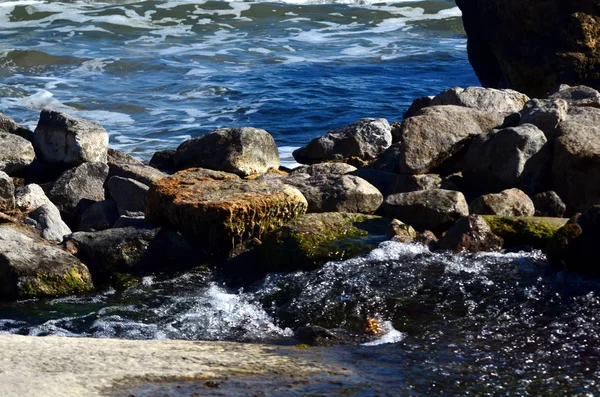 浜辺の石付近の海 秋のシーズン — ストック写真