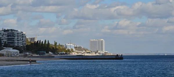 Odessa Ukraine 2018 Vue Tableau Long Mer Noire Dans Zone — Photo