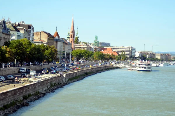 Budapest Hongarije 2019 Snelweg Langs Donau — Stockfoto