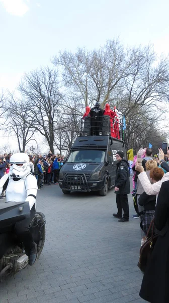 Odessa Ukraine 2019 Motorcycles Cars Actors Heroes Star Wars Next — Stock Photo, Image