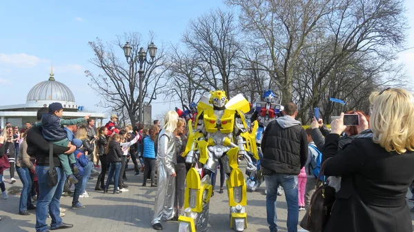 2014 Odessa Ukraine 2019 Costume Transformers Top Children Adult Celebrate — 스톡 사진