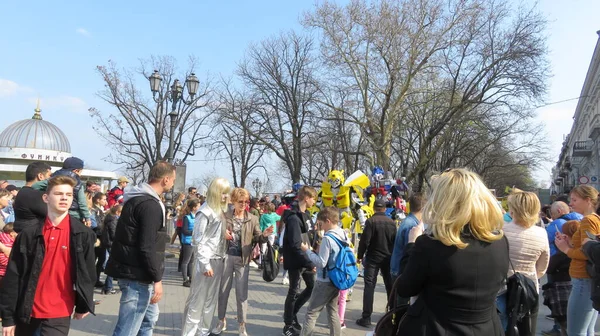 Odessa Ukrajina 2019 Kostýmní Transformátor Topy Dětí Dospělých Den Smíchu — Stock fotografie