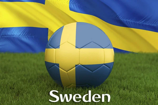 Zweden Voetbal Team Bal Grote Stadion Achtergrond Zweden Team Competitie — Stockfoto