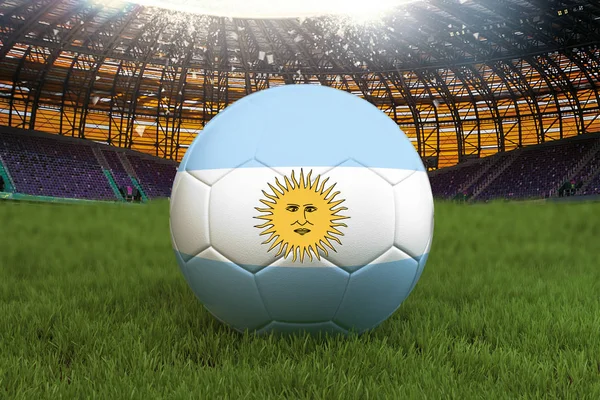Argentinië Voetbal Team Bal Grote Stadion Achtergrond Argentinië Team Competitie — Stockfoto