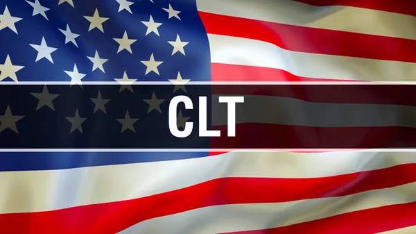 CLT on USA flag. USA flag waving in the wind. 3D rendering