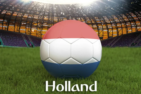 Hollande Sur Pays Bas Langue Sur Ballon Équipe Football Sur — Photo