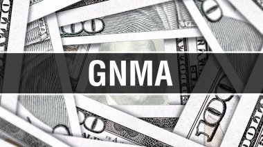 Gnma kavramı. Amerikan dolar nakit para, 3d render. Gnma, doları banknot. Finansal ABD para banknot ticari para yatırım kar kavramı 
