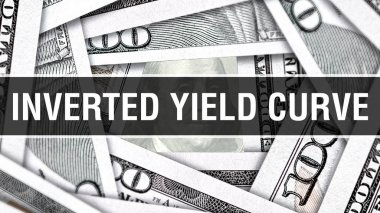 Ters verim eğrisi kavramı. Amerikan dolar nakit para, 3d render. Doları banknot, ters verim eğrisi. Finansal ABD para banknot ticari para yatırım kar kavramı 
