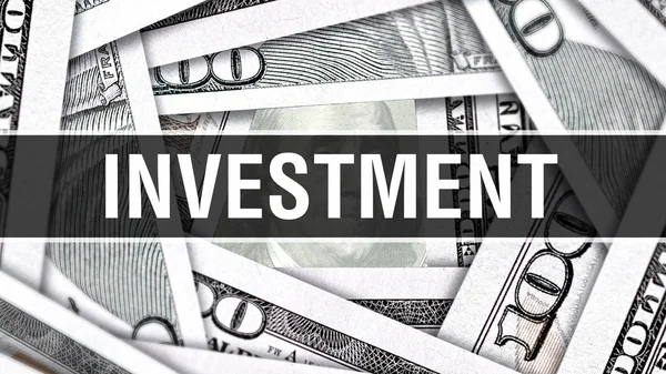Investment Closeup Concept Dollari Americani Denaro Contanti Rendering Investimento Banconote — Foto Stock