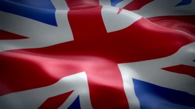 İngiltere bayrak video Büyük Britanya ve Kuzey İrlanda rüzgarda sallayarak. Gerçekçi Union Jack bayrak arka plan. İngiliz İngiltere bayrağı Closeup döngü 1080p Full Hd 1920 x 1080 görüntüleri. AB Brexit sunu