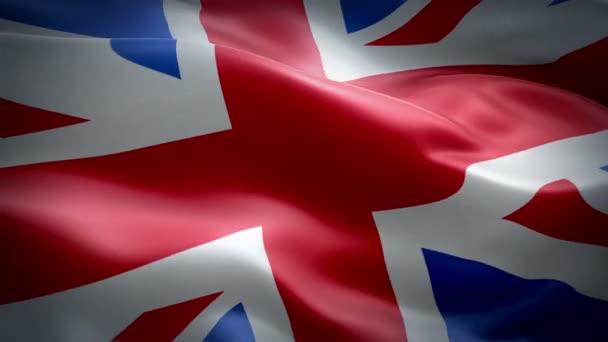 Reino Unido Ondeando Bandera Bandera Nacional Británica Reino Unido Ondeando — Vídeos de Stock