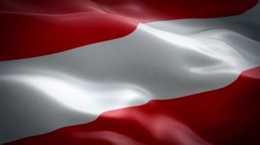Avusturya bayrağı video rüzgarda sallayarak. Gerçekçi Avusturya bayrağı arka plan. Avusturya bayrağı döngü Closeup 1080p Full Hd 1920 x 1080 görüntüleri. Avusturya AB Avrupa ülke bayrakları / diğer Hd bayrakları kullanılabilir