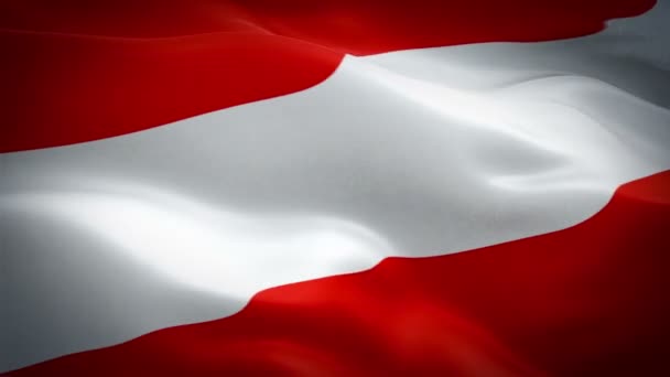 Austria Ondeando Bandera Bandera Nacional Austríaca Ondeando Signo Austria Animación — Vídeos de Stock