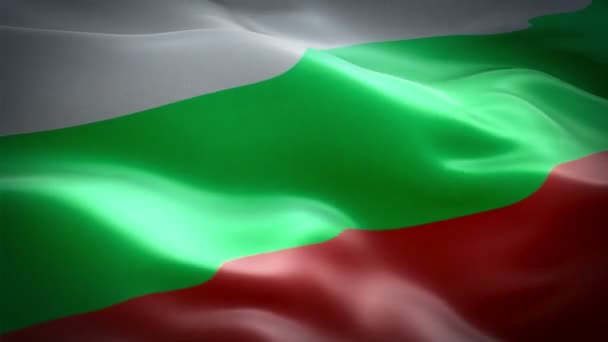 Die Bulgarische Flagge Weht Wind Realistische Bulgarische Flagge Hintergrund Bulgaria — Stockvideo