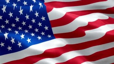 Bizi video rüzgarda sallayarak bayrak. Gerçekçi Amerika Birleşik Devletleri bayrağı arka plan. ABD 4 Temmuz bize Amerikan bayrağı sallayarak 1080 p Full Hd görüntüleri. ABD Amerika Amerika ülke bayrakları görüntüleri için film, haber video