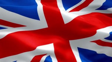 İngiliz bayrağı dalga döngü rüzgarda sallayarak. Gerçekçi İngiltere bayrağı arka plan. İngiltere bayrak döngü Closeup 1080p Full Hd 1920 x 1080 görüntüleri. İngiliz AB Avrupa ülke bayrakları / diğer Hd bayrakları kullanılabilir