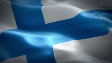 Finlandiya dalgalanan bayrak. Ulusal 3d Finlandiya bayrağını sallıyor. Finlandiya sorunsuz döngü animasyon iz. Finlandiya bayrağını Hd çözünürlük arka plan. Finlandiya bayrağı Closeup 1080p Full Hd video sunum için