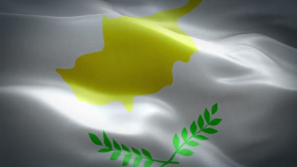 Cyprus Vlag Wave Lus Wuiven Wind Realistische Cypriotische Vlag Achtergrond — Stockvideo