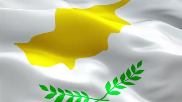 Cipro Sventola Bandiera Nazionale Bandiera Cipriota Sventola Segno Cipro Senza — Video Stock