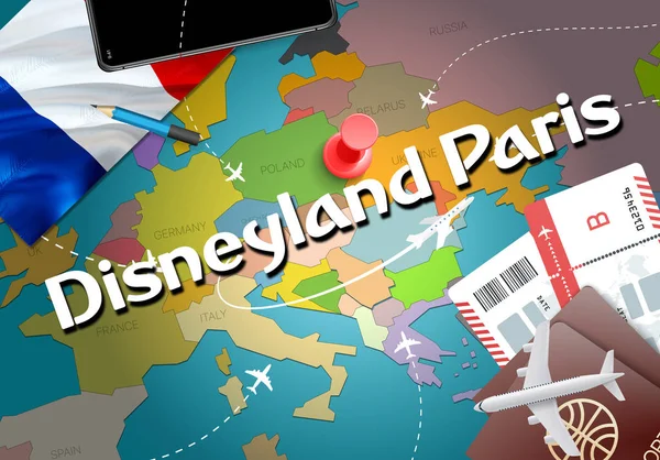 Disneyland Paris City Travel Tourism Destination Concept France Flag Disneyland — Stock Photo, Image