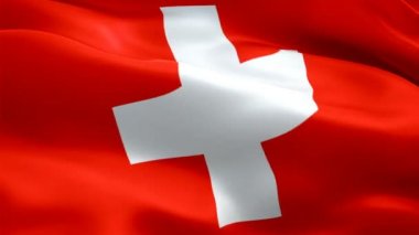 İsviçre bayrağı geçiş rüzgar video görüntüleri tam Hd. gerçekçi İsviçre bayrağı arka plan sallayarak. İsviçre bayrağı döngü Closeup 1080p Full Hd 1920 x 1080 görüntüleri. Full Hd İsviçre AB Avrupa ülke bayrakları