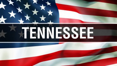 Tennessee Devlet ABD bayrağı arka plan, 3d render üzerinde. Amerika Birleşik Devletleri bayrağı rüzgarda sallayarak. Gurur Amerikan bayrağı sallayarak, bize Tennessee Devlet kavramı. Bize sembolü ve Amerikan Tennessee adam