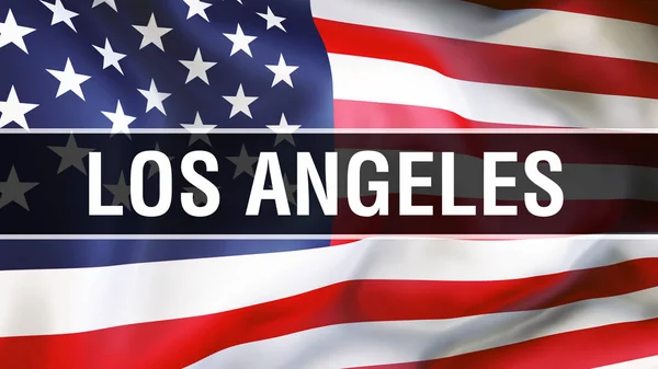 Los Angeles City Usa Flag Background Rendering Bandera Los Estados — Foto de Stock