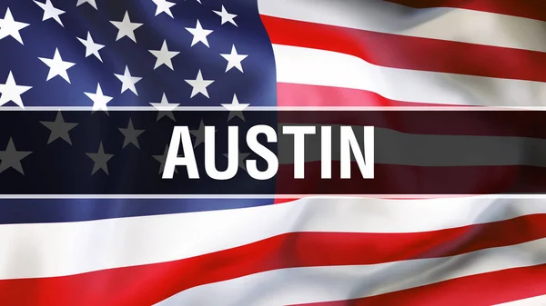 Austin City Usa Flag Background Rendering United States America Flag — Stock Photo, Image