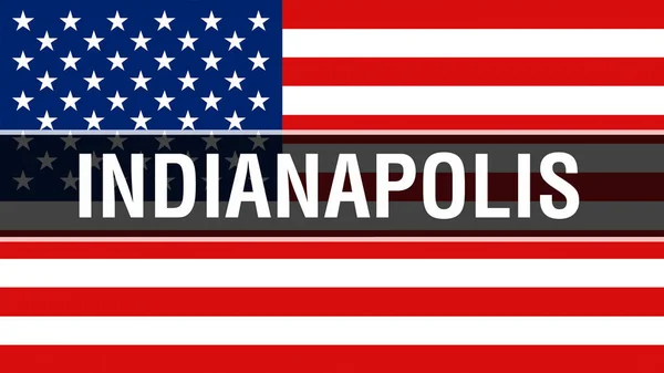 Indianapolis City Usa Flag Background Rendering United States America Flag — Stock Photo, Image