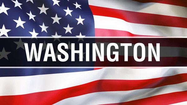 Washington City Usa Flag Background Rendering United States America Flag — Stock Photo, Image