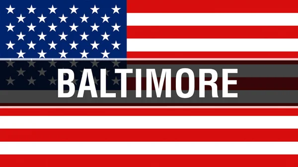 Baltimore Město Pozadí Vlajky Usa Vykreslování Objektů Spojené Státy Americké — Stock fotografie
