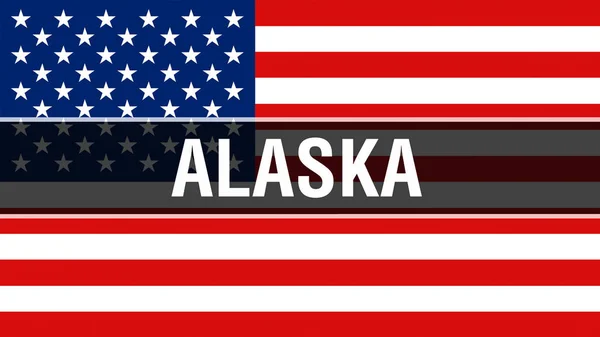 Держава Аляски Фоні Прапора Сша Рендерінг Сполучені Штати Америки Прапор — стокове фото