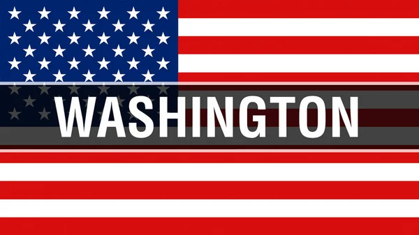 Washington State Usa Flag Background Rendering United States America Flag — Stock Photo, Image