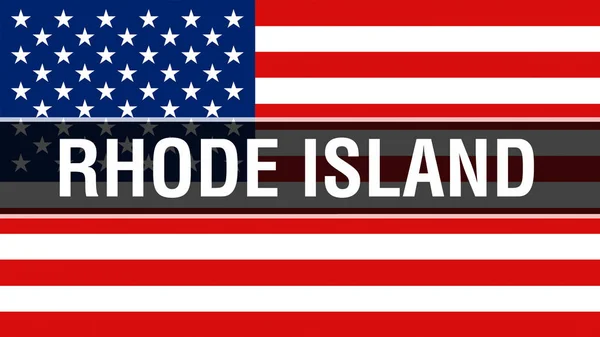 Rhode Island Állam Egy Usa Zászló Háttér Leképezést Amerikai Egyesült — Stock Fotó