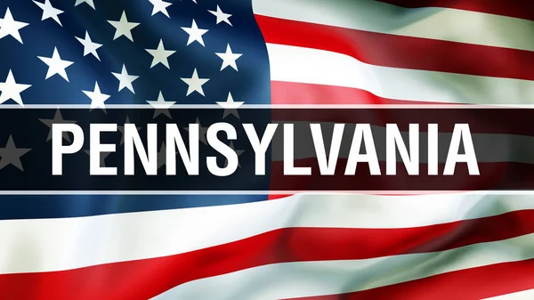 Pennsylvania Állam Egy Usa Zászló Háttér Leképezést Amerikai Egyesült Államok — Stock Fotó